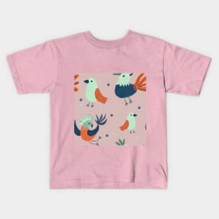 Dancing Mythical Birds with dots Kids T-Shirt